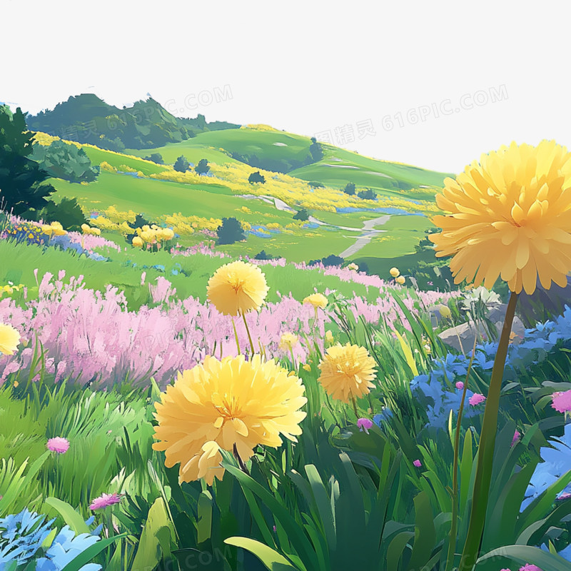 春季花海免抠元素