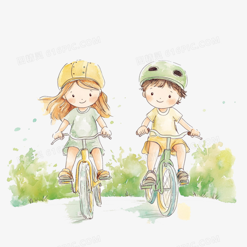 春季活动骑自行车免抠元素