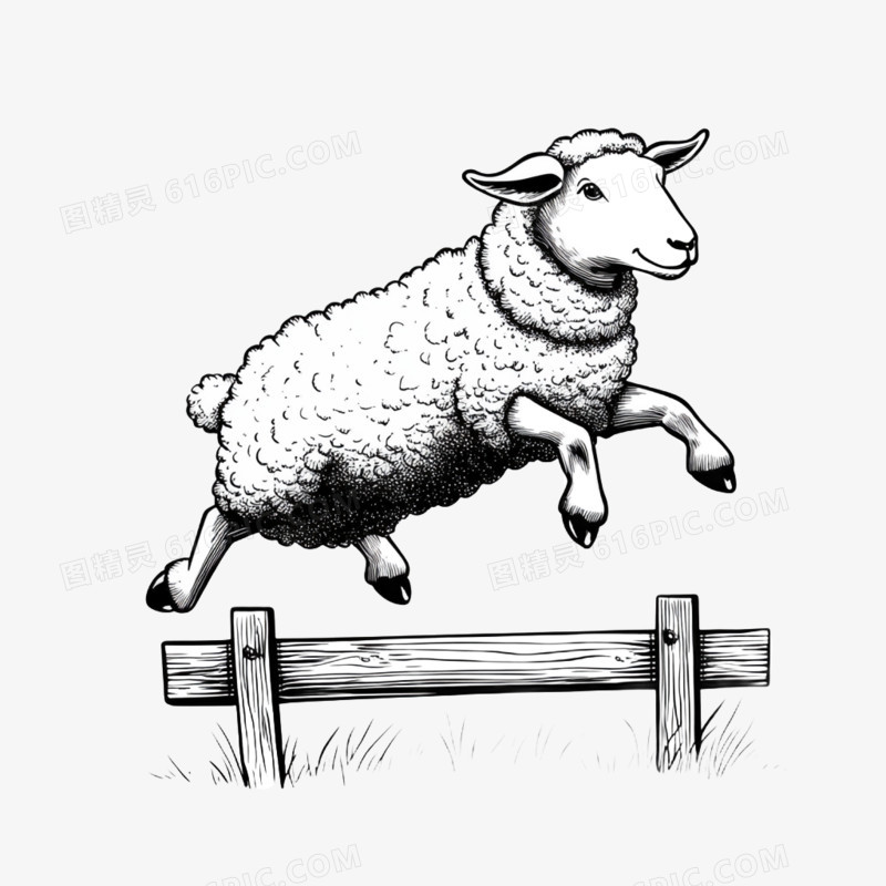 插画畜牧业养羊免抠元素