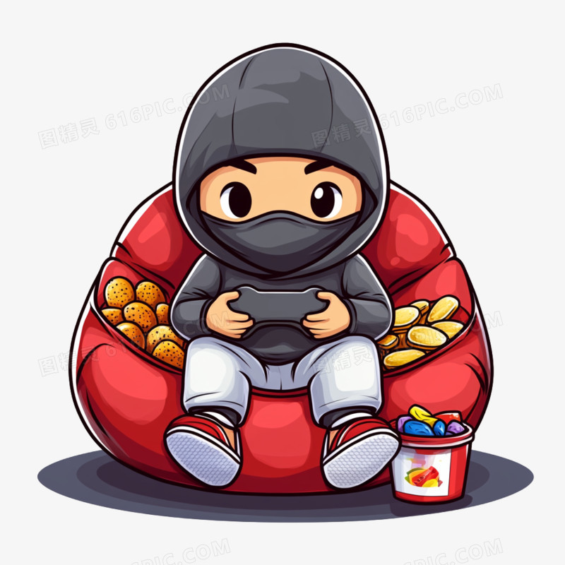 插画生活娱乐玩游戏打游戏免抠元素
