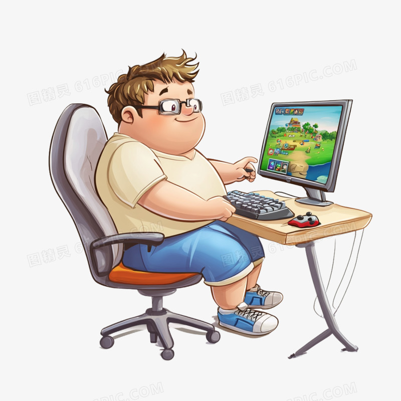 插画生活娱乐玩游戏打游戏免抠元素