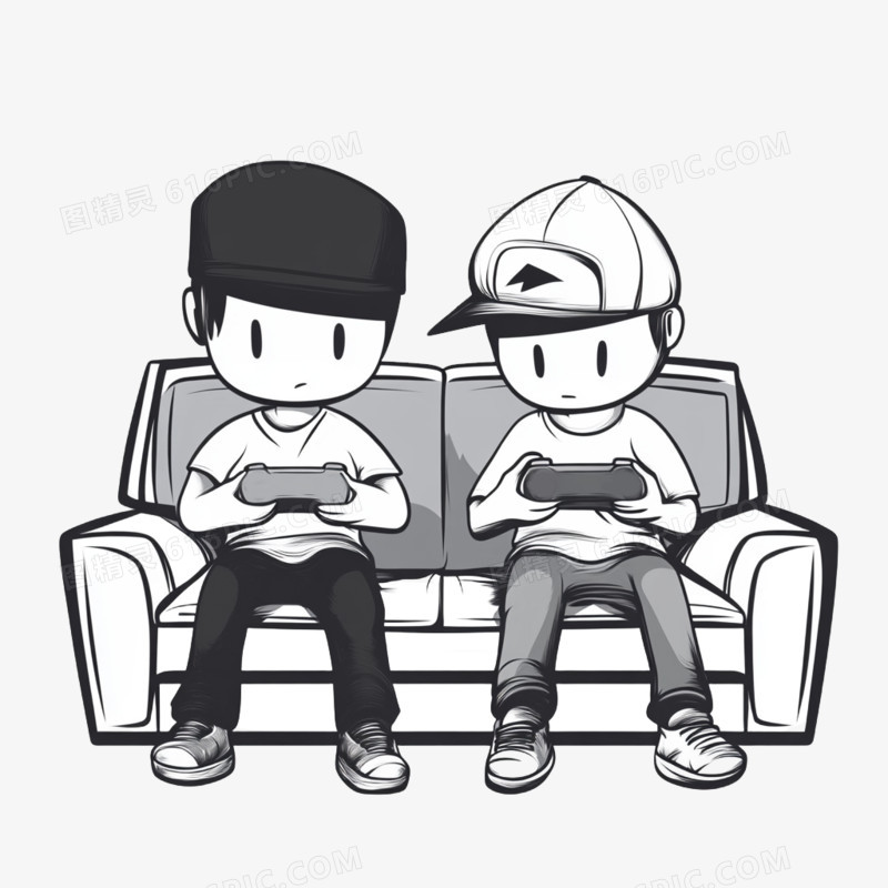 插画生活娱乐玩游戏打游戏免抠元素