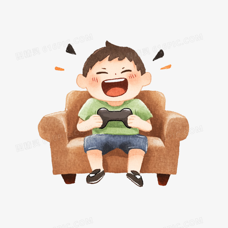 插画生活娱乐玩游戏打游戏免抠元素