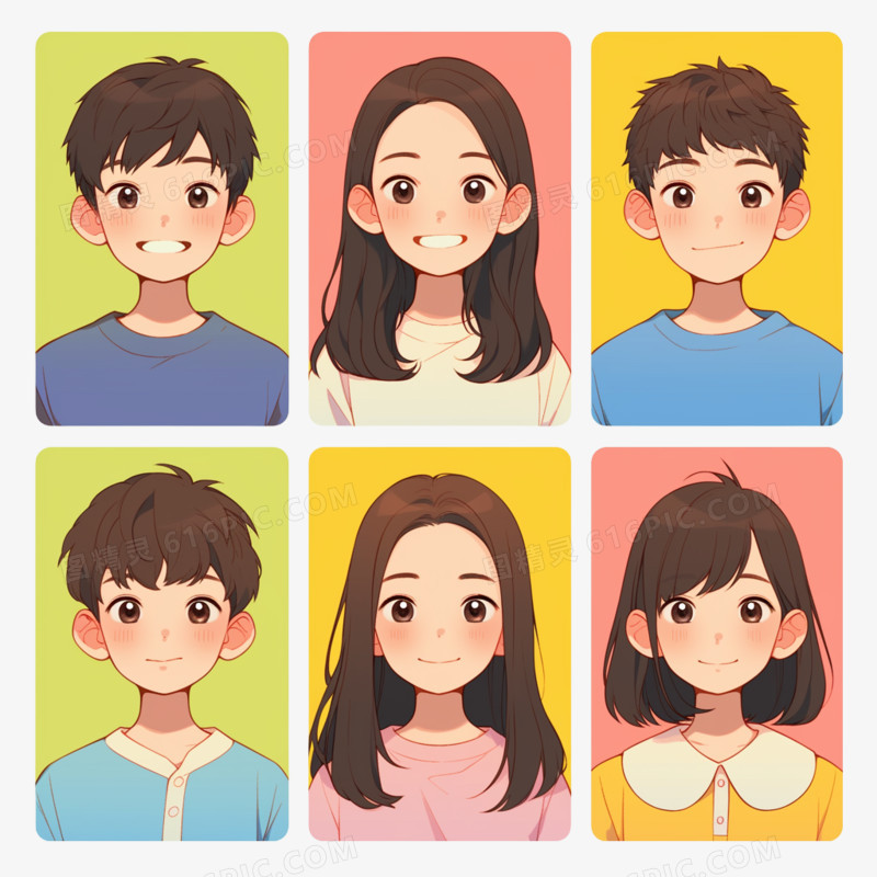 年轻人青年人物人像头像免抠元素