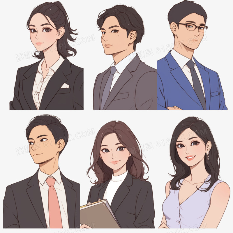 职业人物律师头像免抠元素