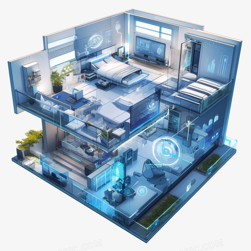 3D房产房屋新房子样板免抠元素