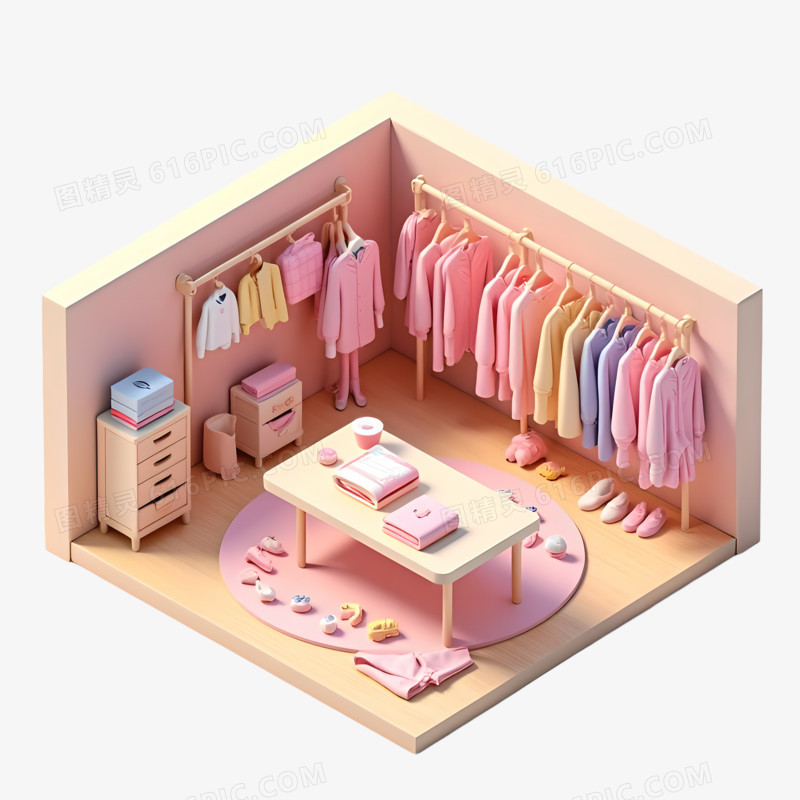 3D睡衣服装店免抠素材