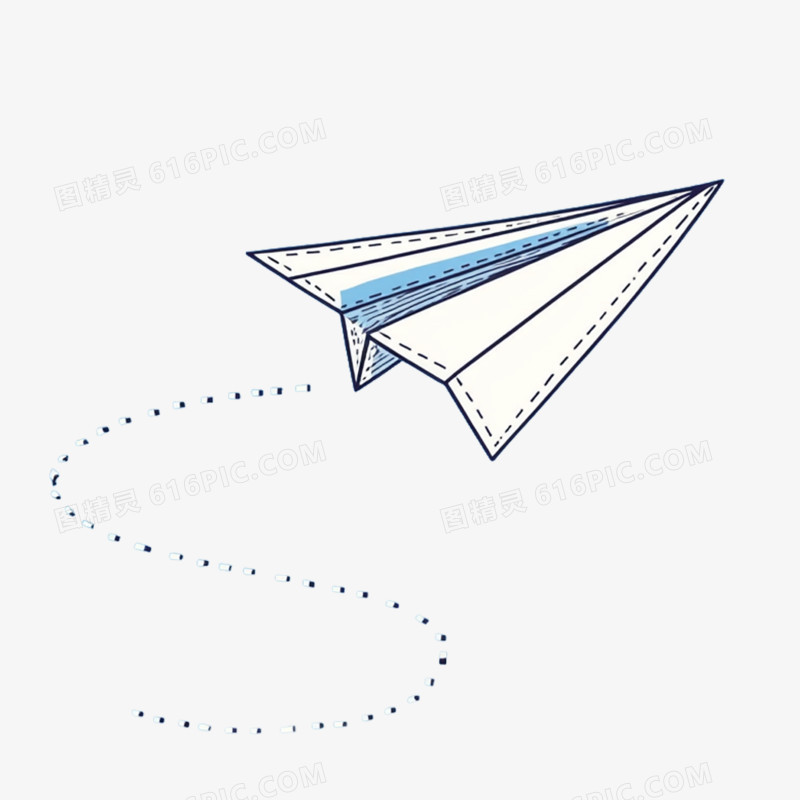插画纸飞机免抠元素