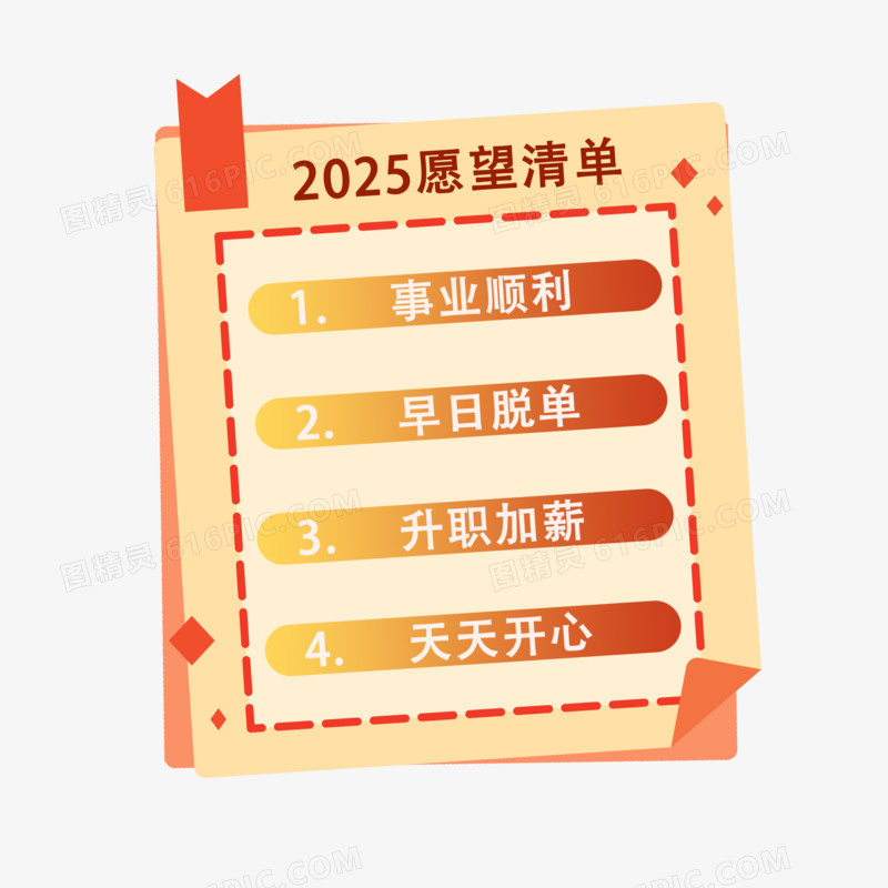 2025愿望清单免抠元素