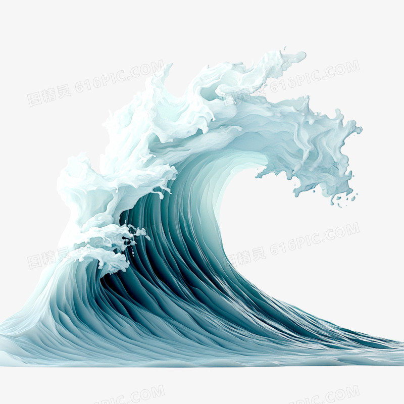 插画浪花海浪免抠元素
