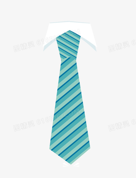 矢量手绘蓝色领带