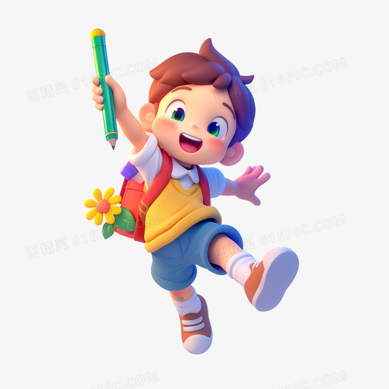 3D插画开学季开学免抠元素