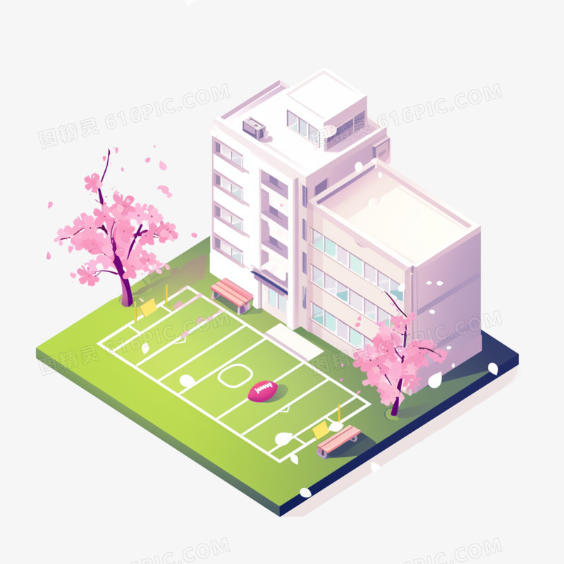 插画开学季开学校园免抠元素