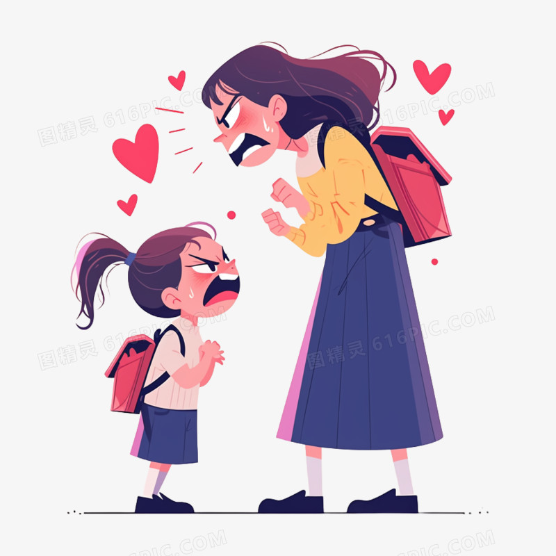 卡通手绘弱小的小孩子被霸凌元素