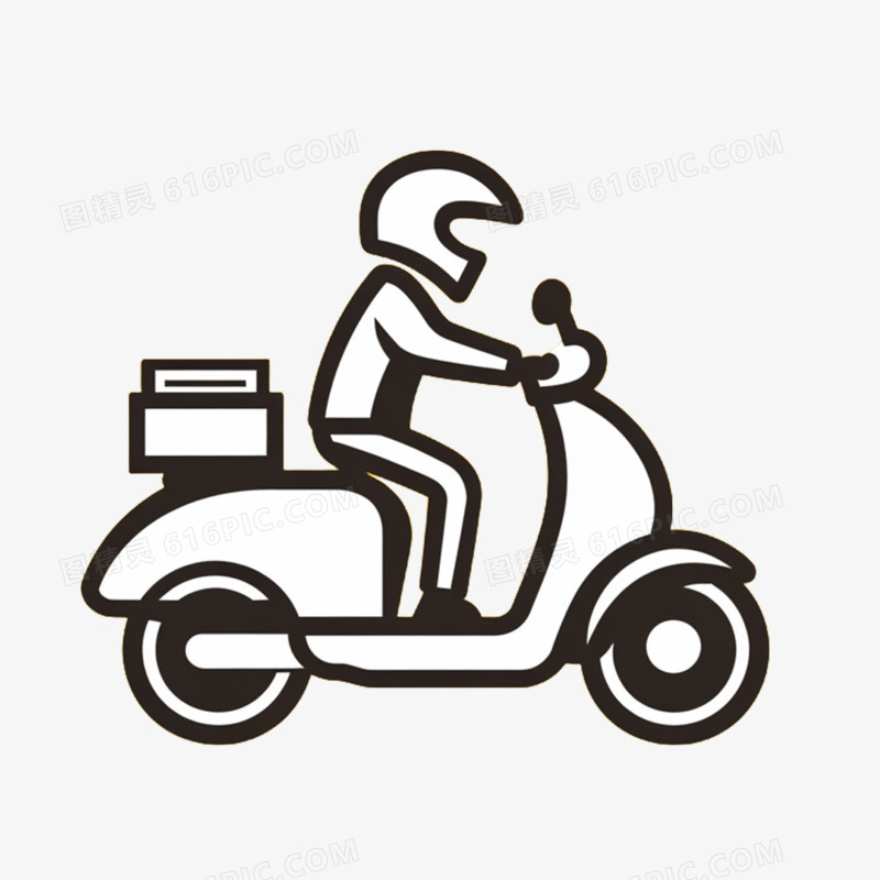 插画外卖员外卖骑手免抠元素