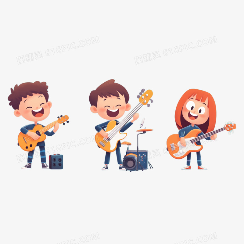 插画乐队乐队演奏免抠元素