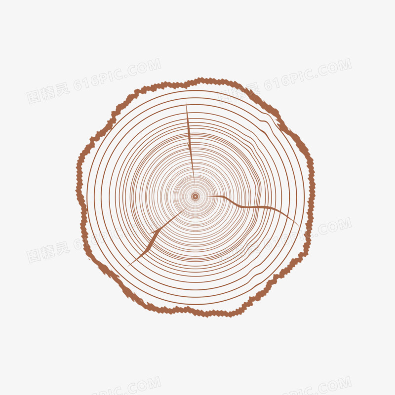 简约风格树木年轮元素