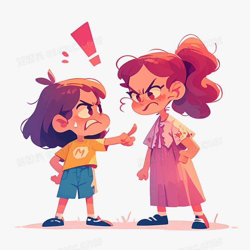 女生们在争吵的免抠元素