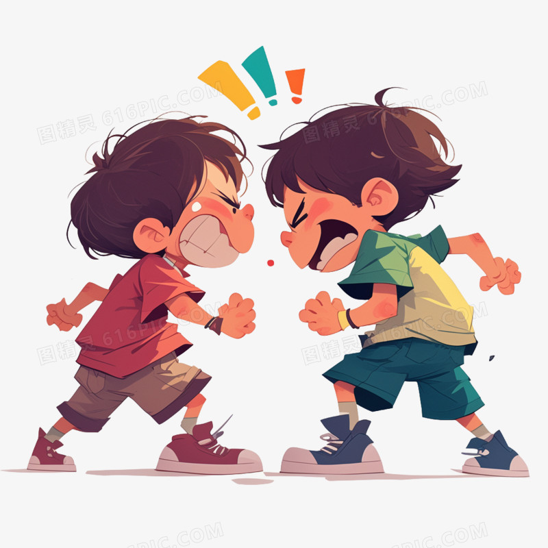 小朋友在争吵的免抠元素