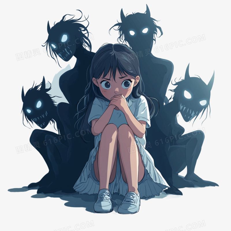 小女孩被霸凌的免抠元素