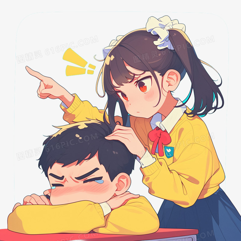 男孩和女孩吵架的免抠元素