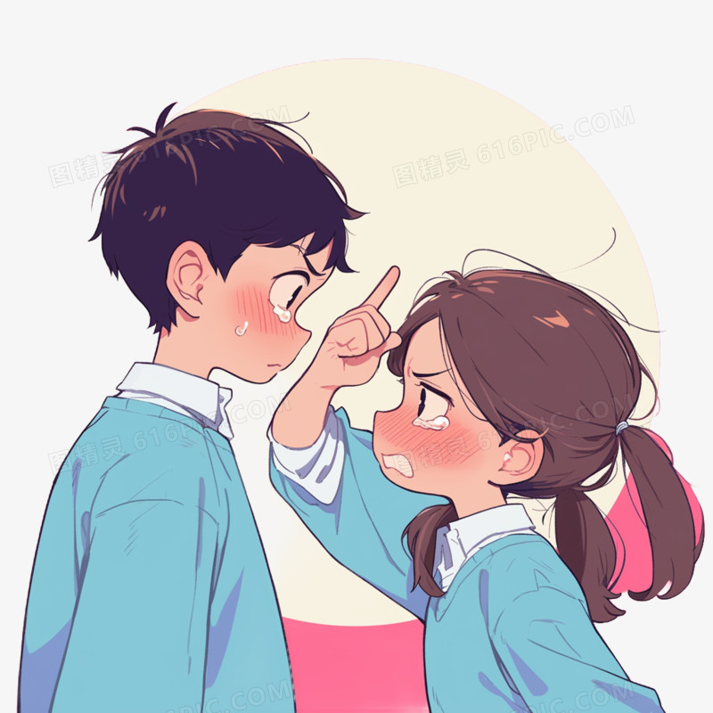 男孩和女孩吵架的免抠元素