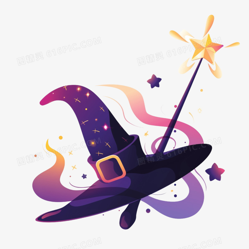 插画愚人节魔术帽免抠元素
