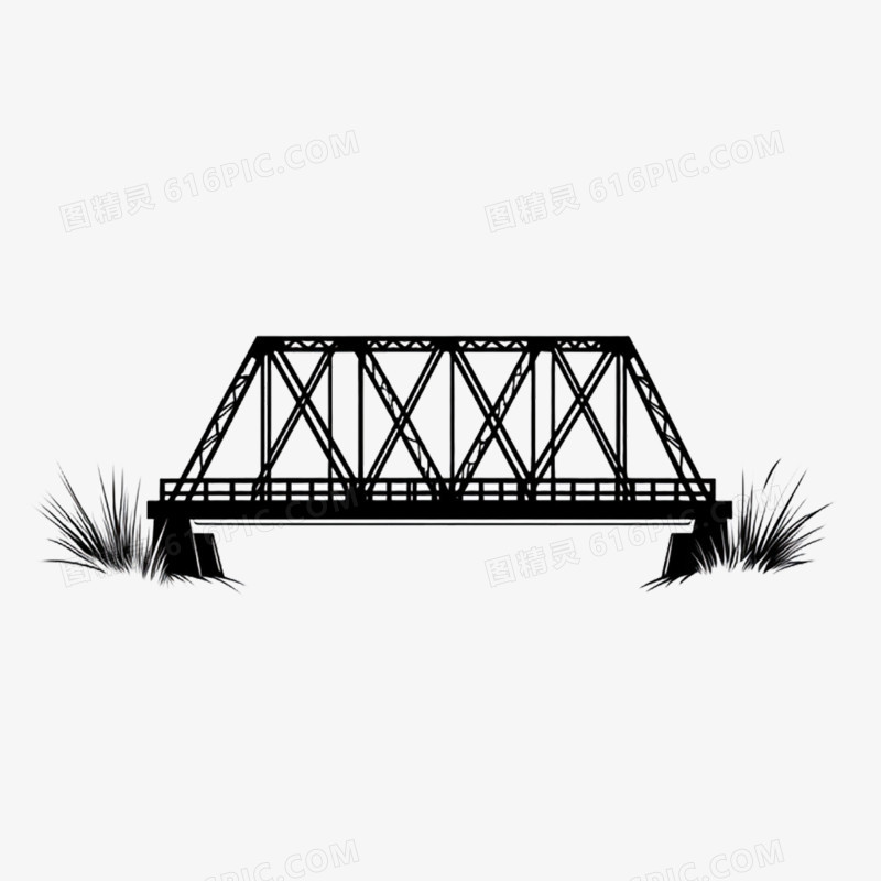 插画桥梁桥铁路桥铁桥免抠元素