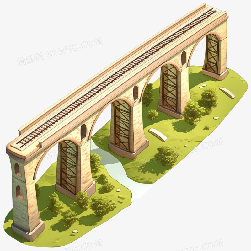 3D铁路桥免抠元素