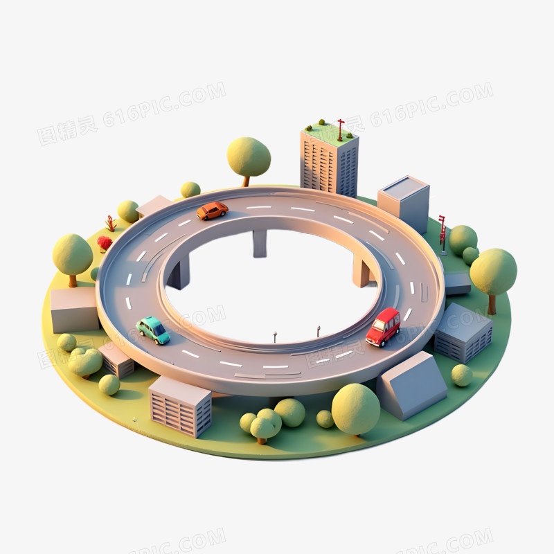 3D现代立交桥免抠素材