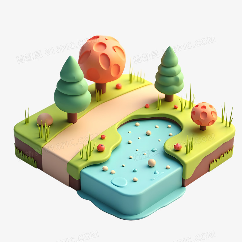 3D城乡道路免抠素材