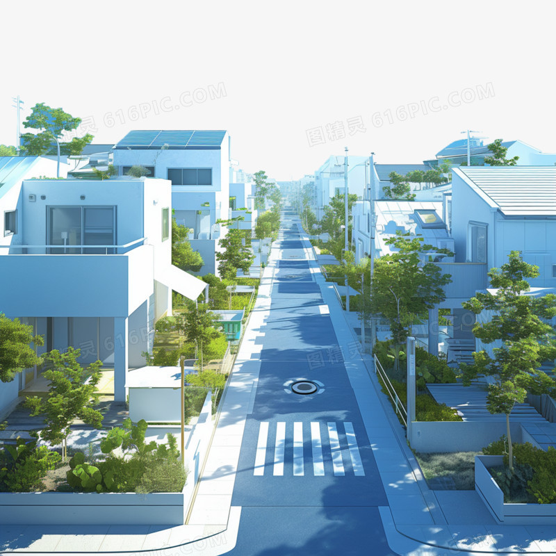 3D卡通城市道路免抠元素