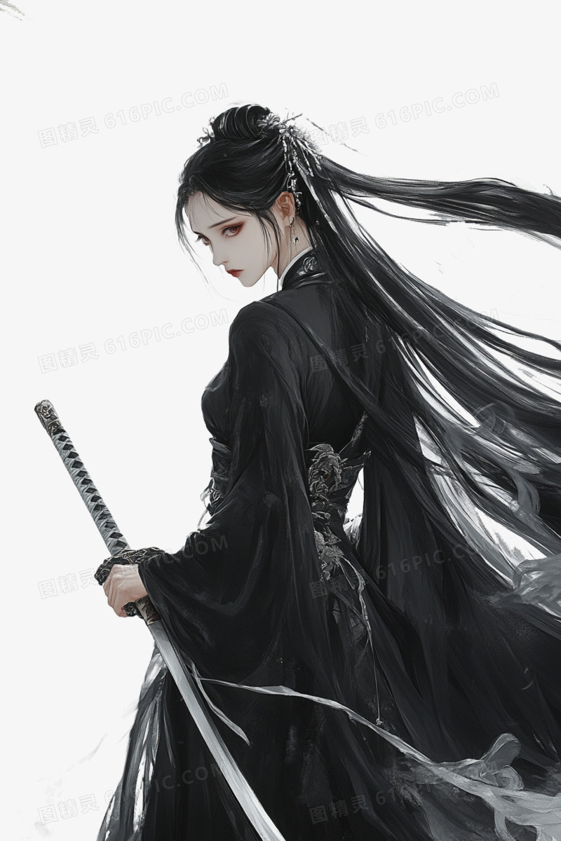 武侠小说封面人物免抠元素