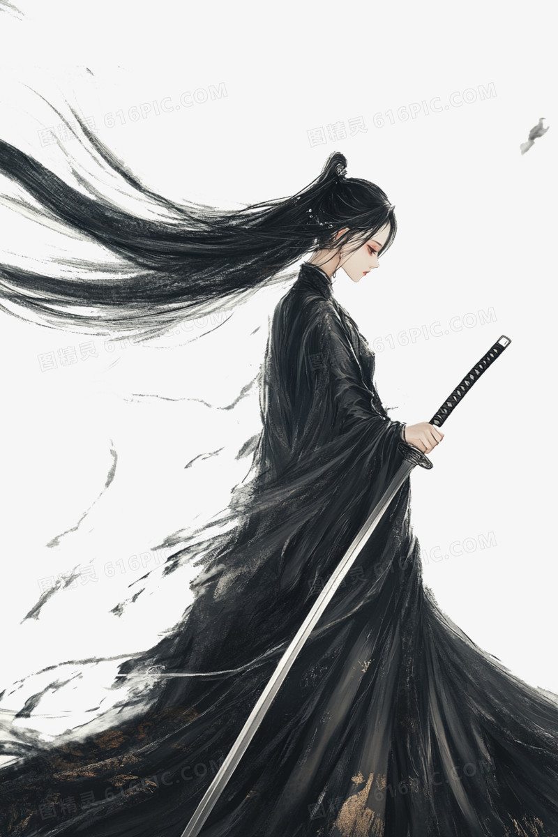 武侠小说封面人物免抠元素