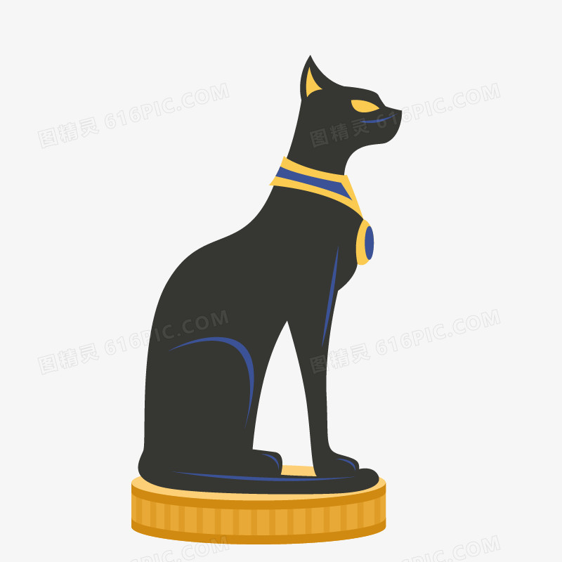 埃及守护黑猫