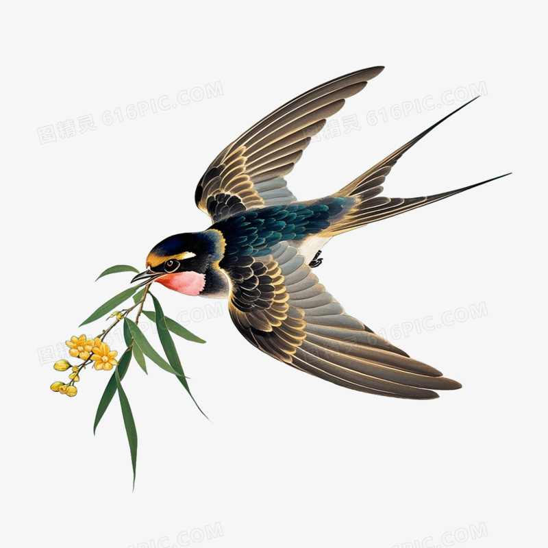 AI元素清明节燕子元素