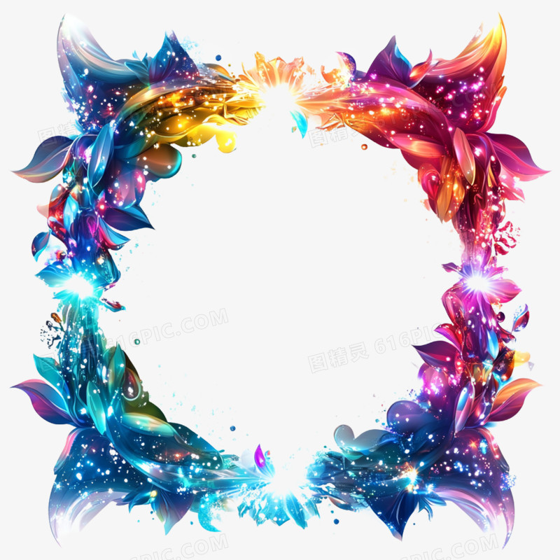 梦幻水晶边框装饰元素