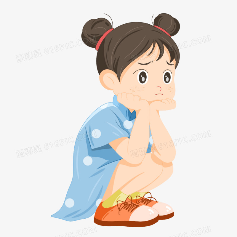 女孩焦虑免抠元素