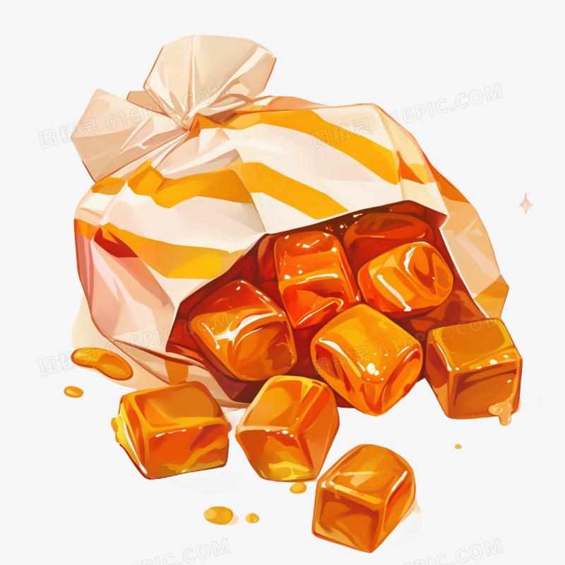 美味零食方糖免抠元素