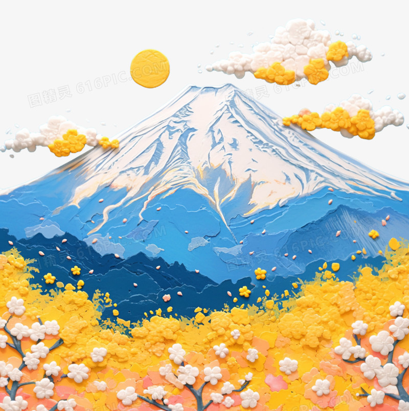 油画风风景免抠元素