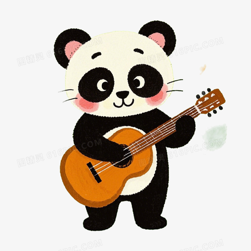 小熊猫弹吉他的免抠元素