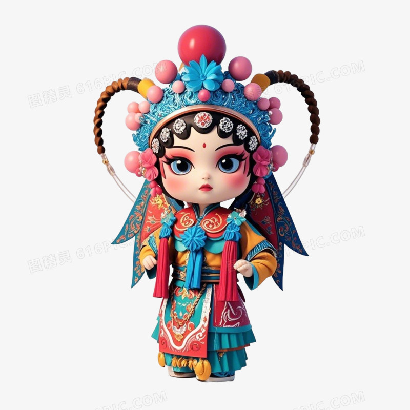 3D一个场戏曲的人物的免抠元素