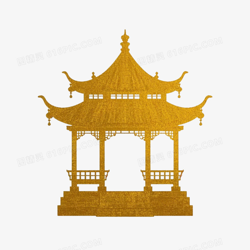 剪影风格凉亭的免抠元素