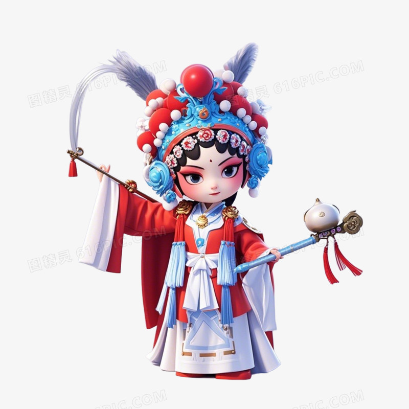 3D一个场戏曲的人物的免抠元素