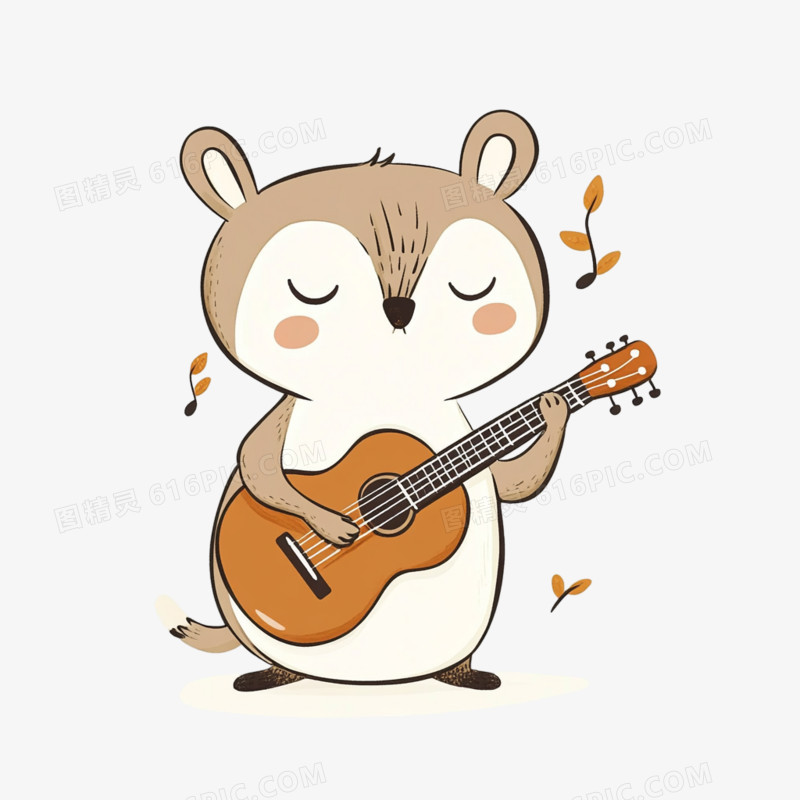 小鼠弹吉他免抠元素