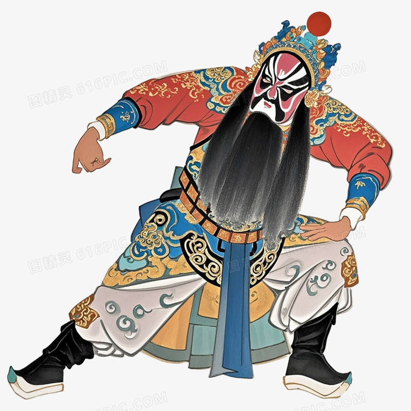 手绘插画京剧人物免抠元素