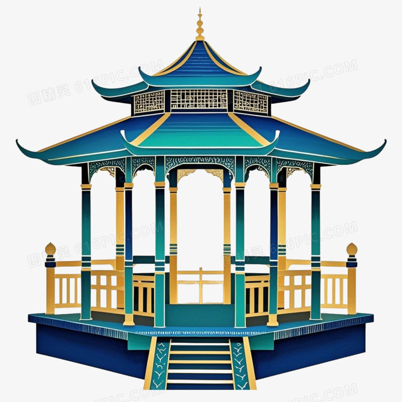 亭台楼阁古建筑免抠元素