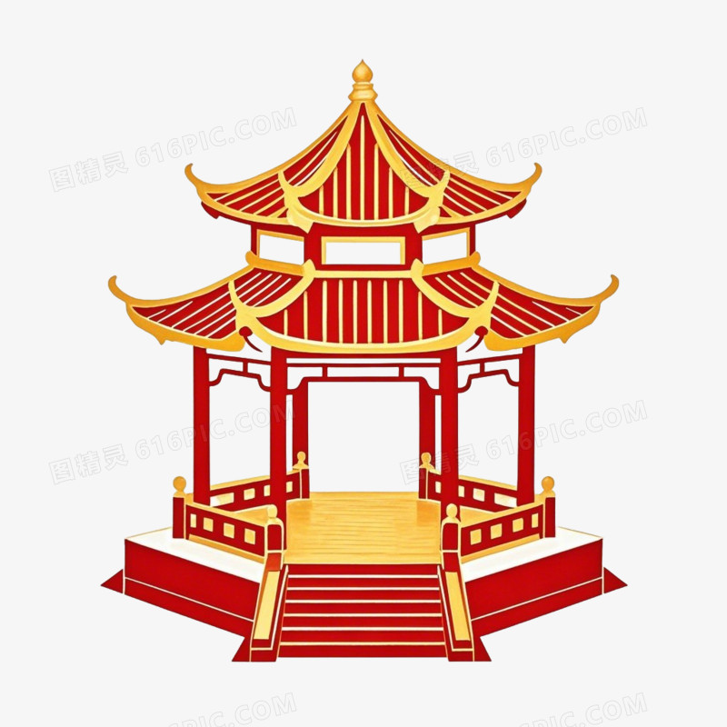 亭台楼阁古建筑免抠元素