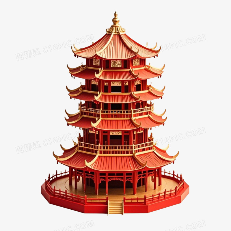 亭台楼阁古建筑免抠元素