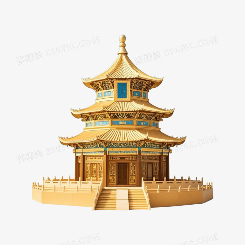 亭台楼阁古建筑免抠元素